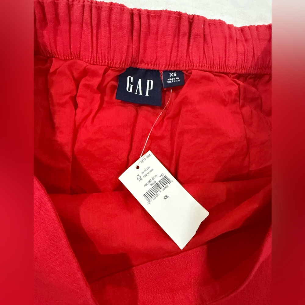 NWT GAP linen blend maxi skirt and cropped top tank red size small/extra small - Picture 9 of 14
